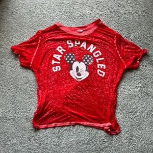 Oversized cropped Mickey Mouse Tee